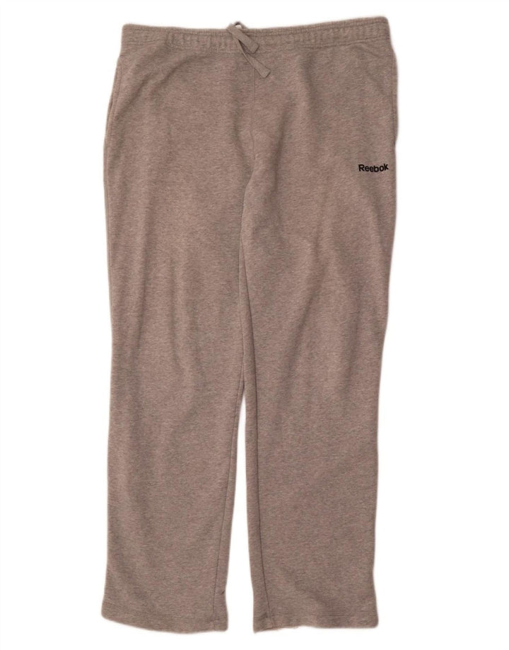 REEBOK Mens Tracksuit Trousers XL Grey Cotton