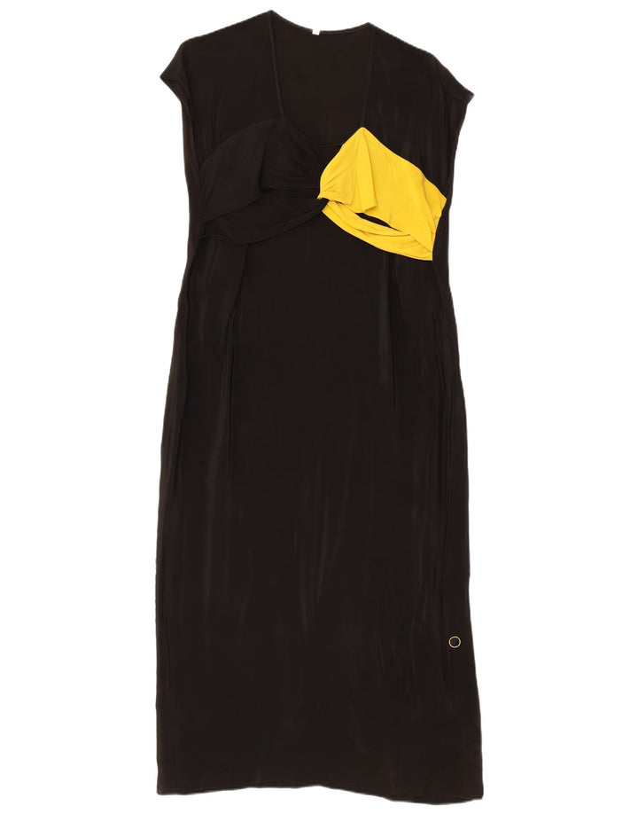 Vintage Damen Maxikleid IT 42 Medium Black Colourblock