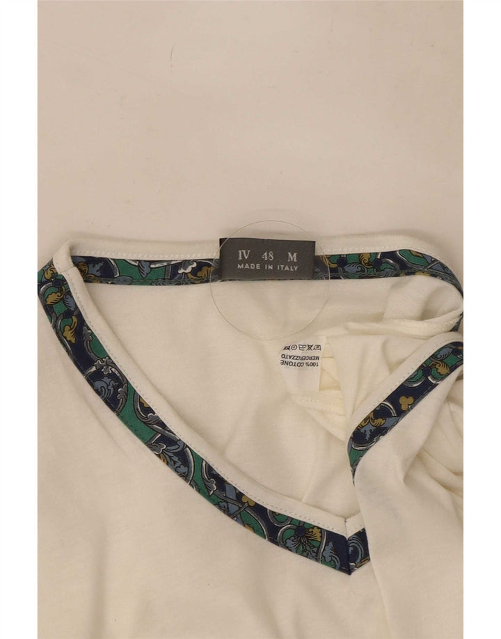 Roccobarocco Camiseta Hombre Top Medium Blanco Algodón