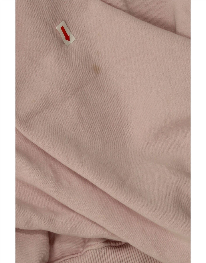 Zara Womens Crop Oversized Sweatshirt Jumper UK 14 Medium Pink Cotton