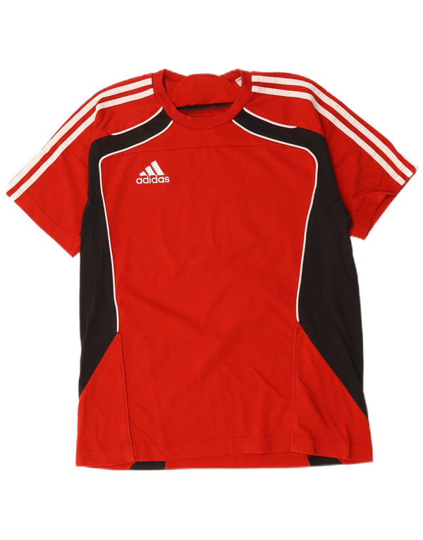 Adidas Mens Graphic T-Shirt Top UK 36/38 Small Red Colourblock Cotton