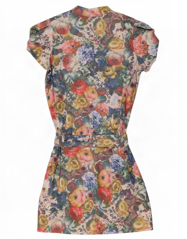 Vintage Womens Drop Waist Dress UK 22 3XL Multicoloured Floral