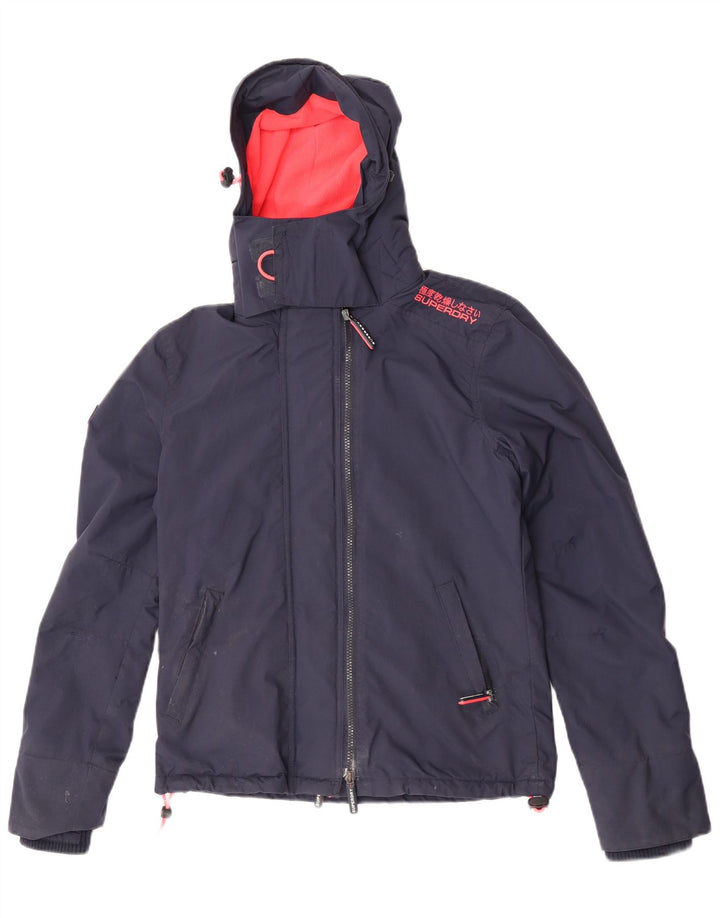 Superdry Graphic Windbreaker Jacket UK 10 Small Navy Blue