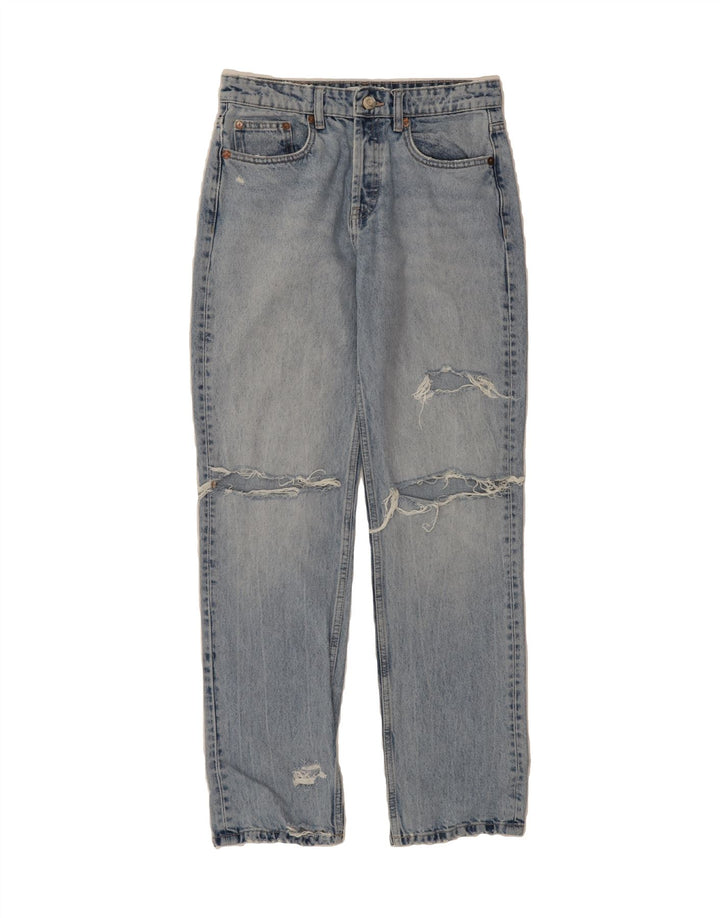 ZARA Womens Distressed Straight Jeans EU 38 Small W28 L32 Blue Vintage Zara and Second-Hand Zara from Messina Hembry 
