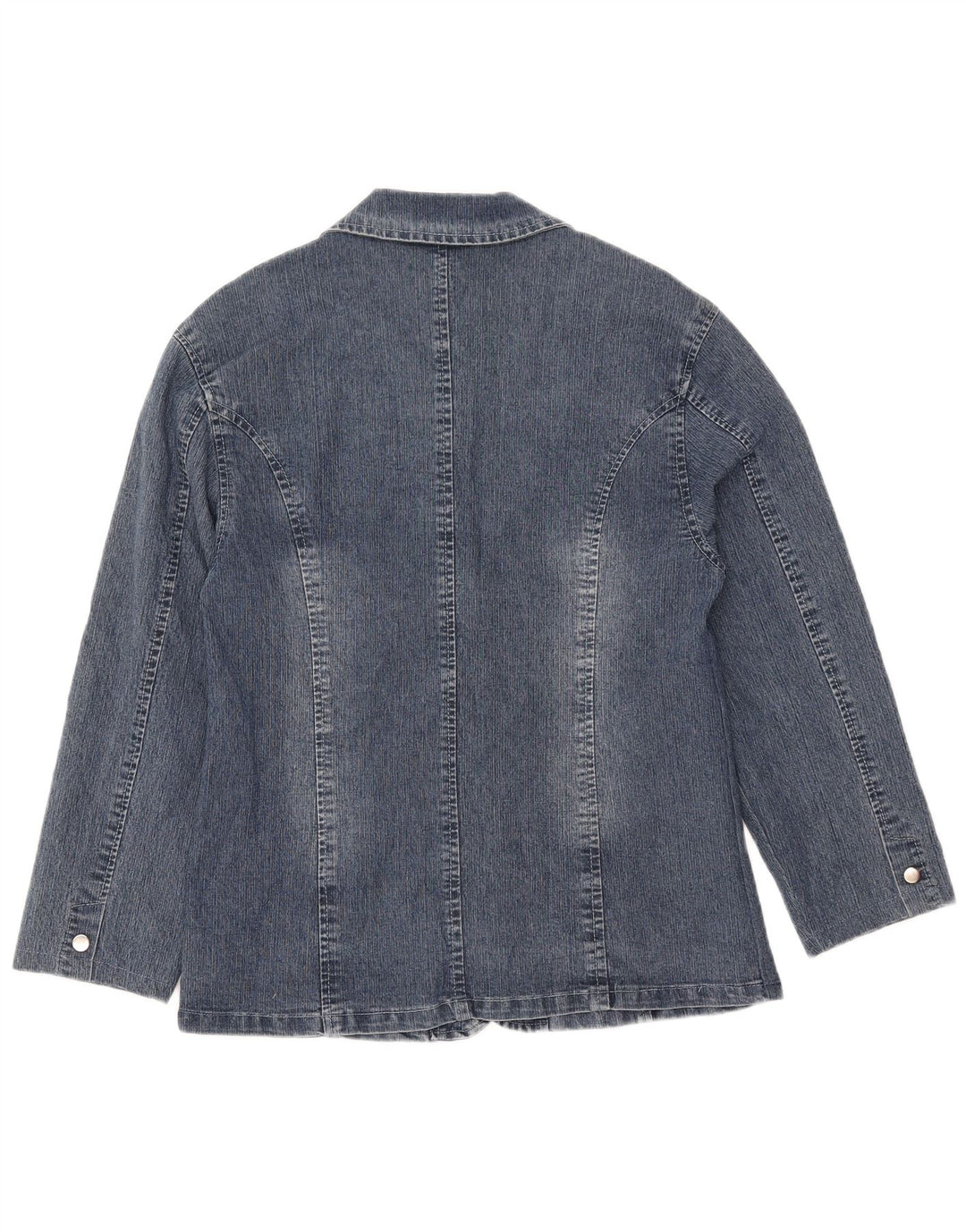 Vintage Womens 2 Button Denim Blazer Jacket IT 50  XL Blue Cotton