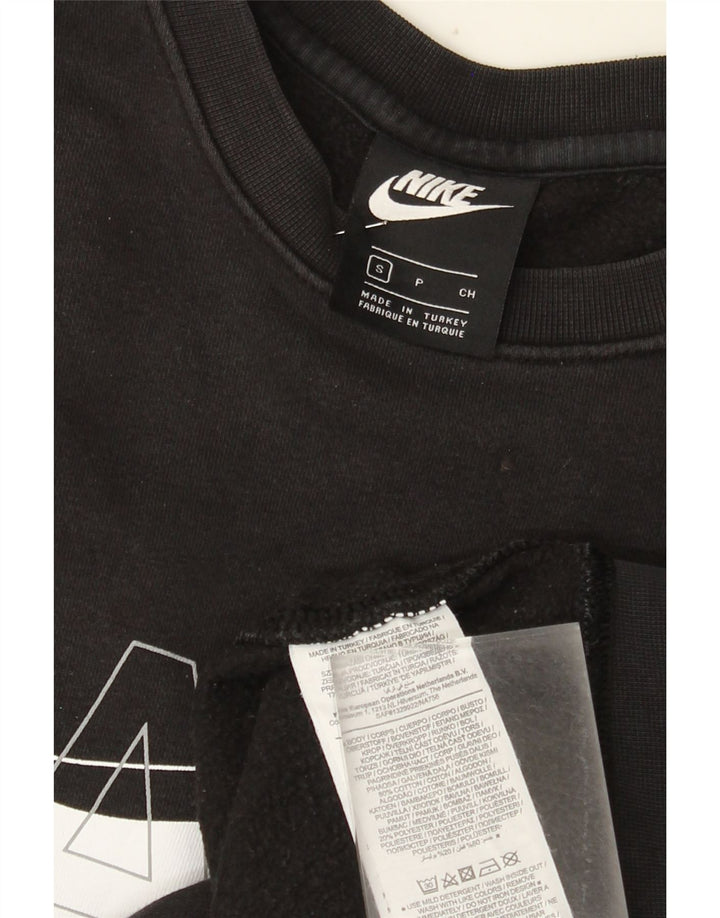 Nike Mens Graphic Sweatshirt Jumper Small Black Cotton