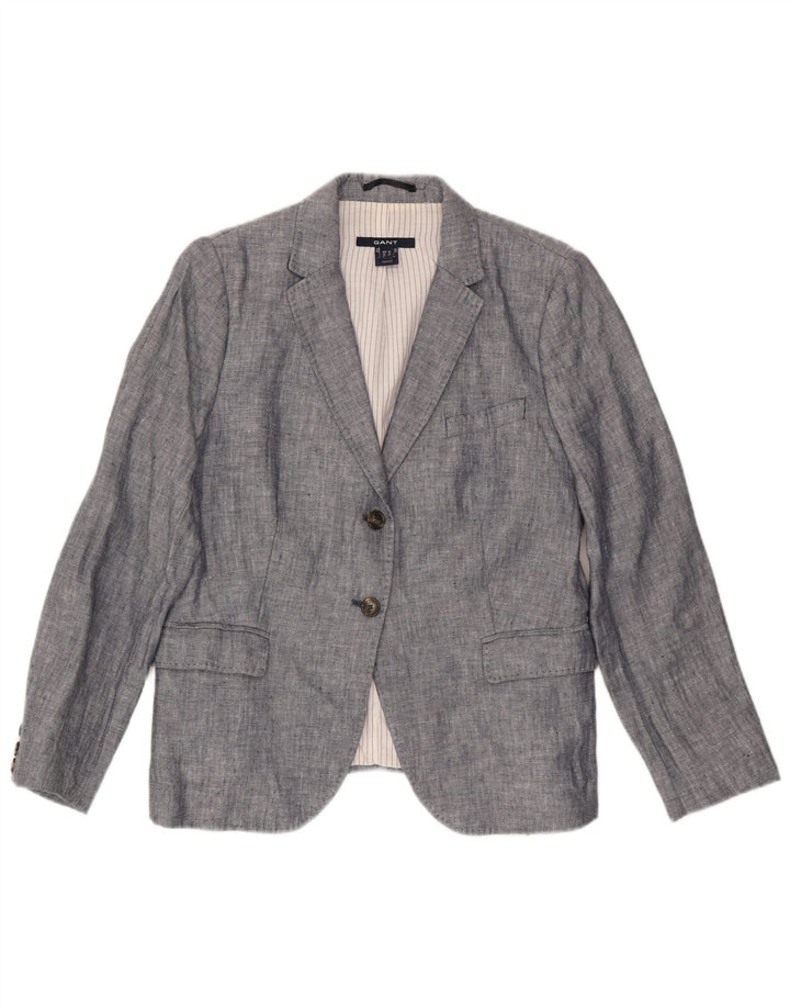 Gant Chaqueta tipo blazer de 2 botones para mujer UK 46 Large Grey Linen