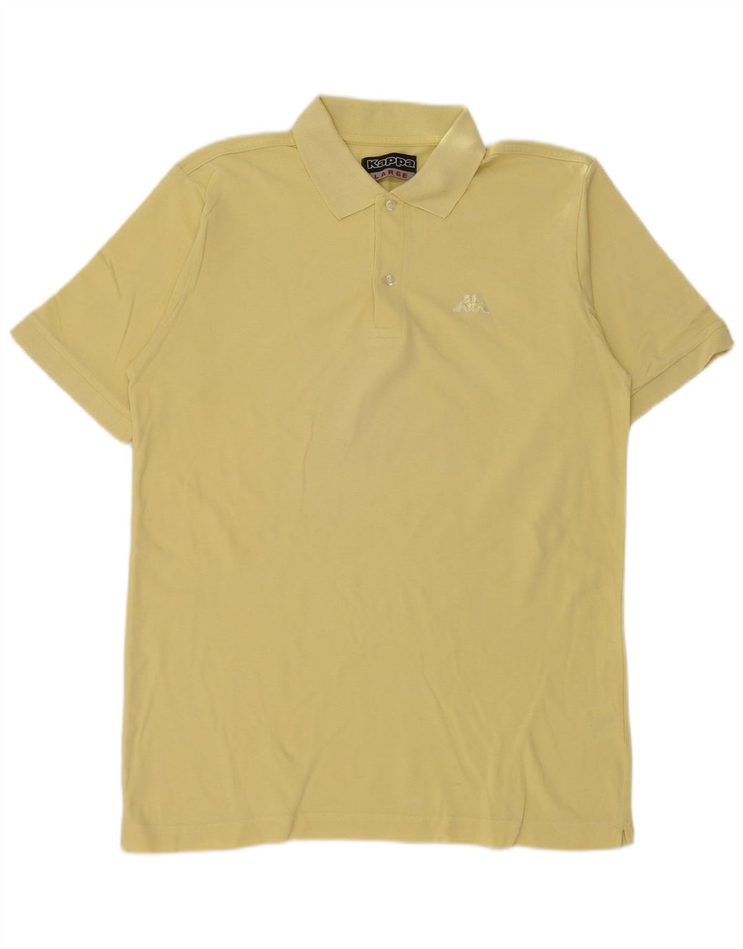 KAPPA Mens Polo Shirt Large Yellow Cotton