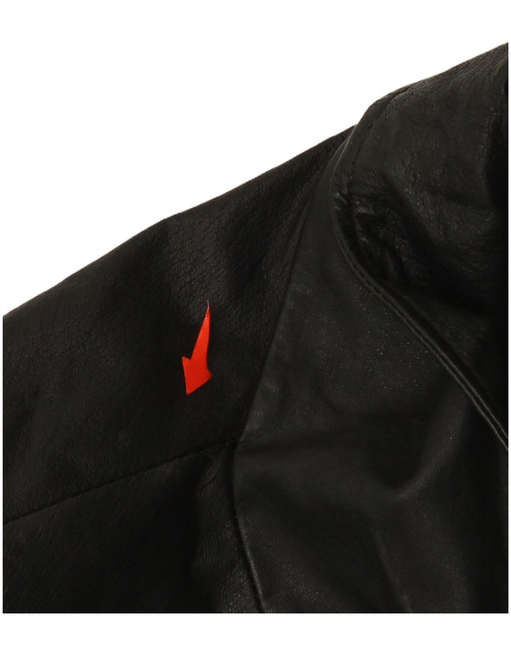 Outer Edge Womens Leather Jacket UK 14 Medium Black Leather