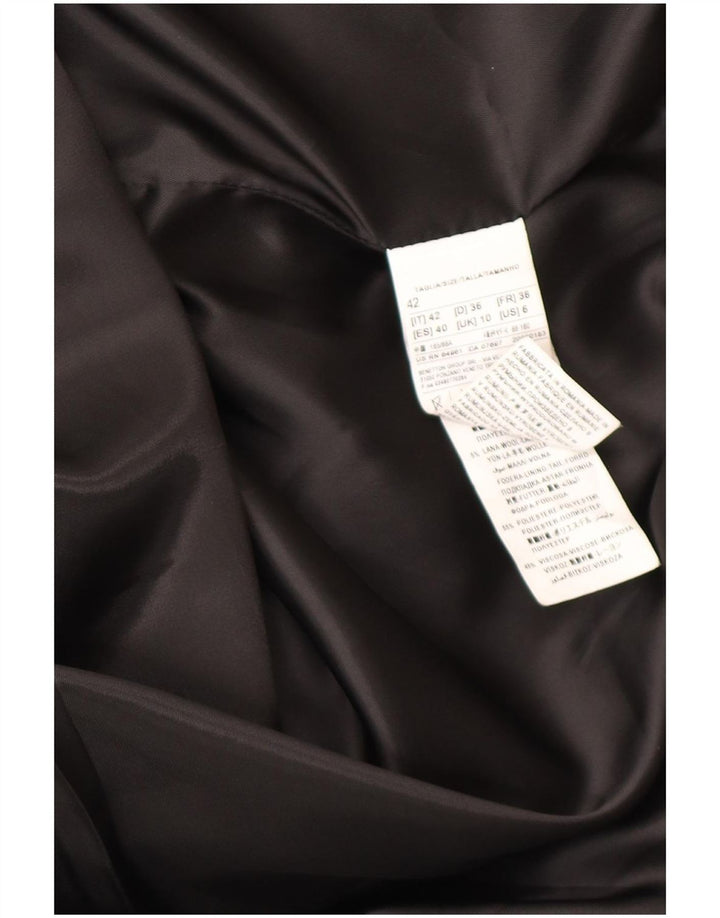 Benetton Womens Oversized Overcoat UK 10 Small Black Houndstooth Acrylic