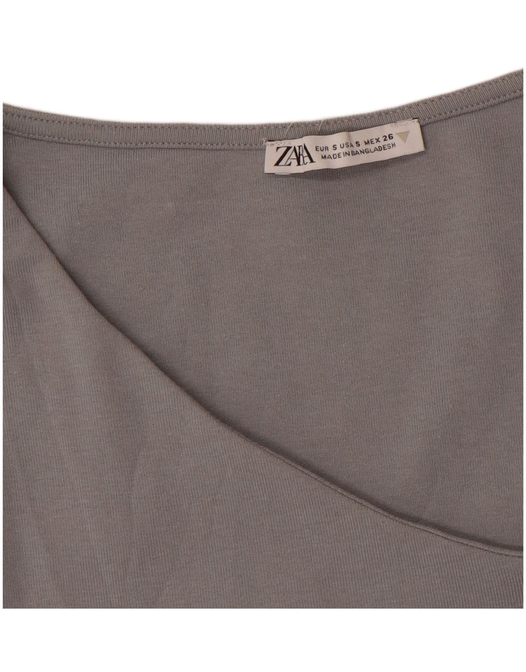 Zara Womens Crop Vest Top UK 8 Small Grey
