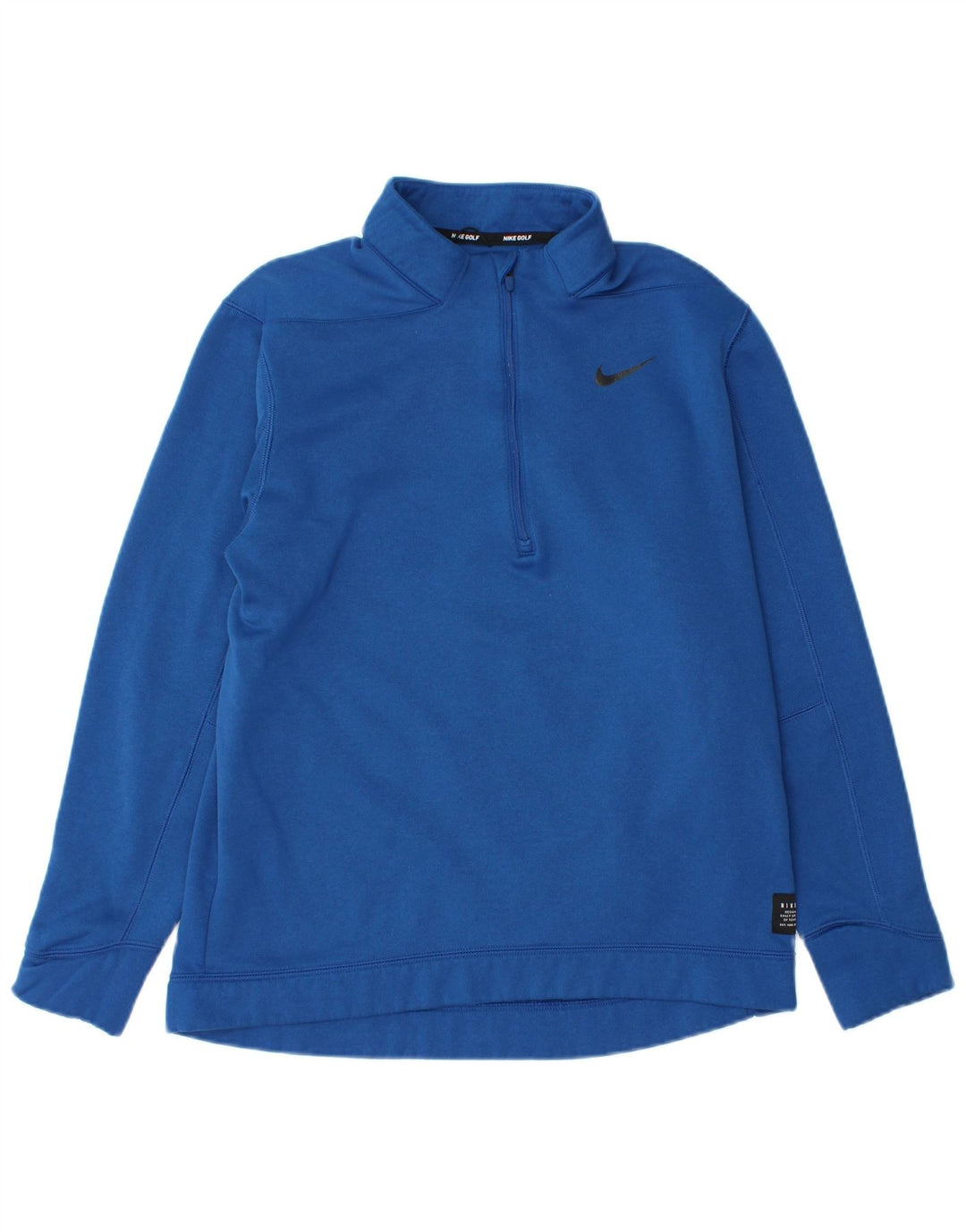 Nike Mens Zip Neck Sweatshirt Jumper Medium Blue Polyester