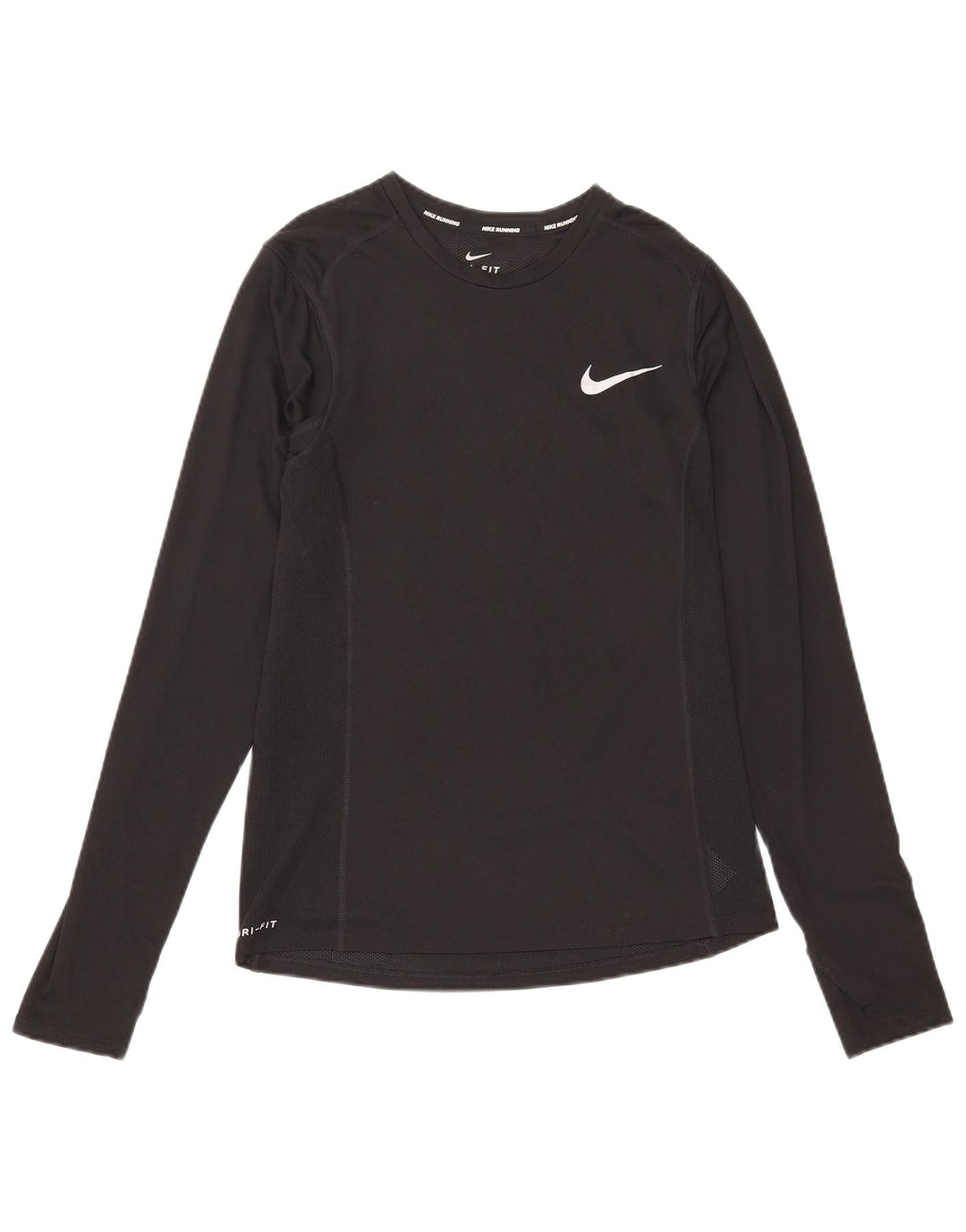 Nike Mens Dri Fit Top Long Sleeve Small Black Polyester