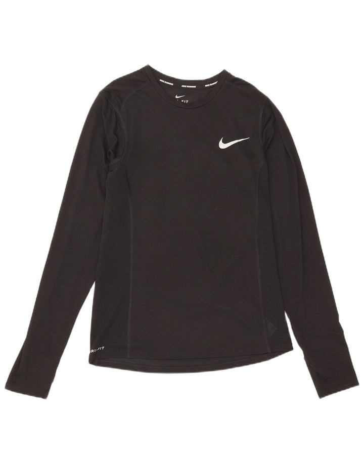 Nike Mens Dri Fit Top Long Sleeve Small Black Polyester