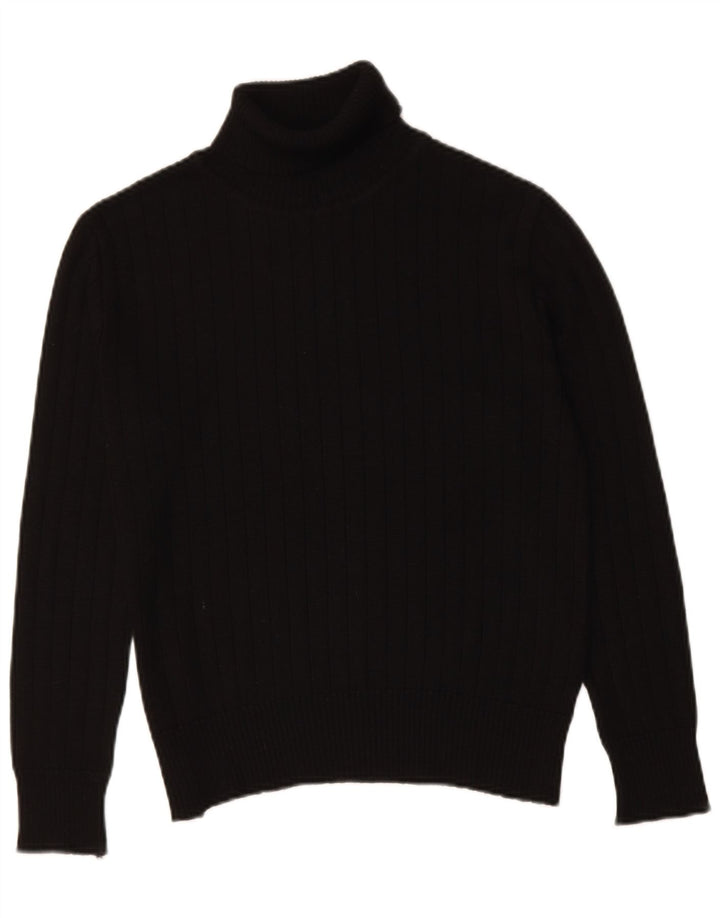 VINTAGE Womens Roll Neck Jumper Sweater UK 14 Medium Black