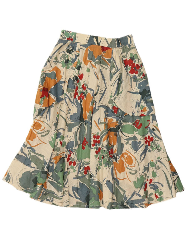 Vintage mujer cintura alta A-Line falda IT 42 Medio W26 Multicolor