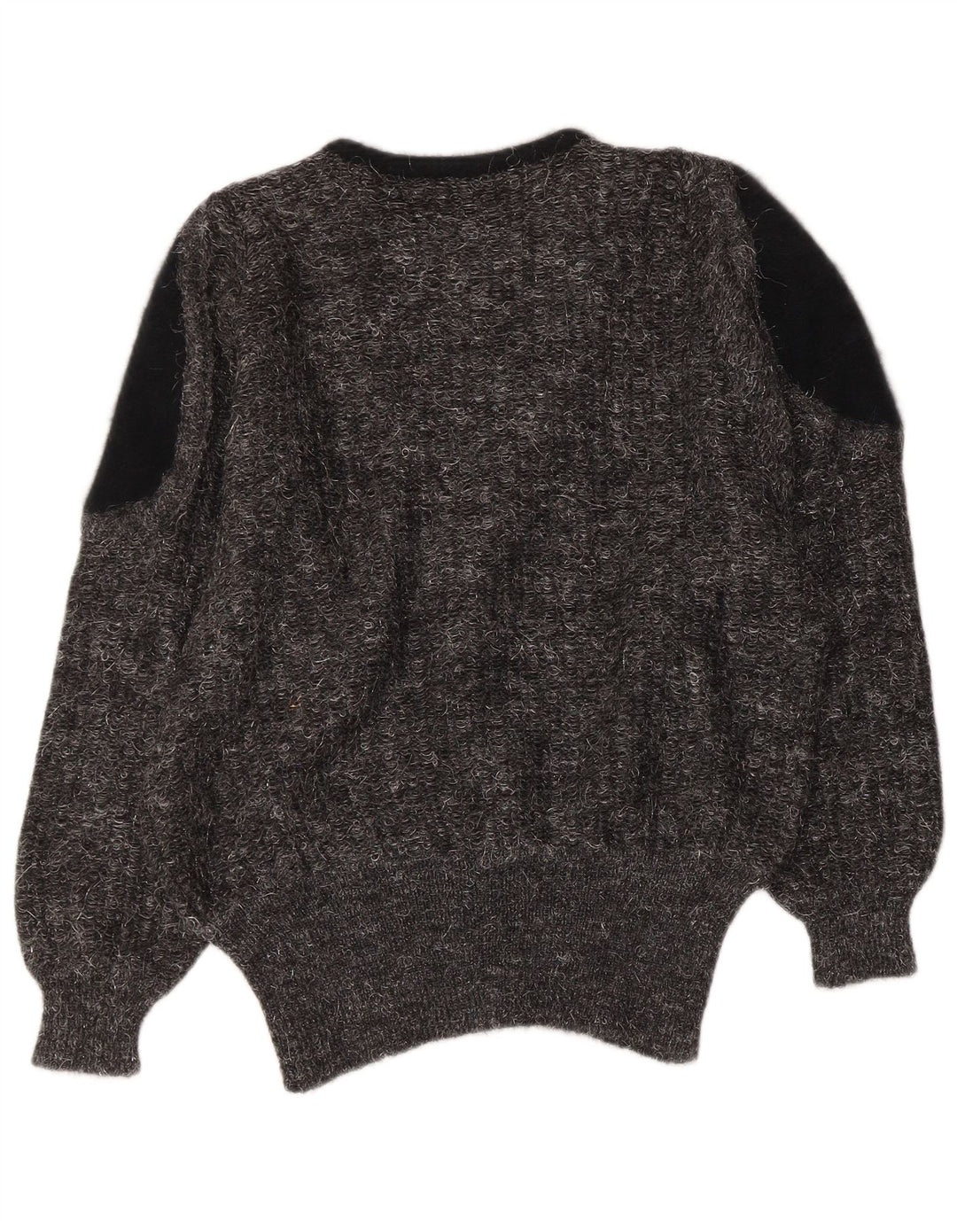 VINTAGE Womens V-Neck Jumper Sweater IT 44 Medium Grey Colourblock