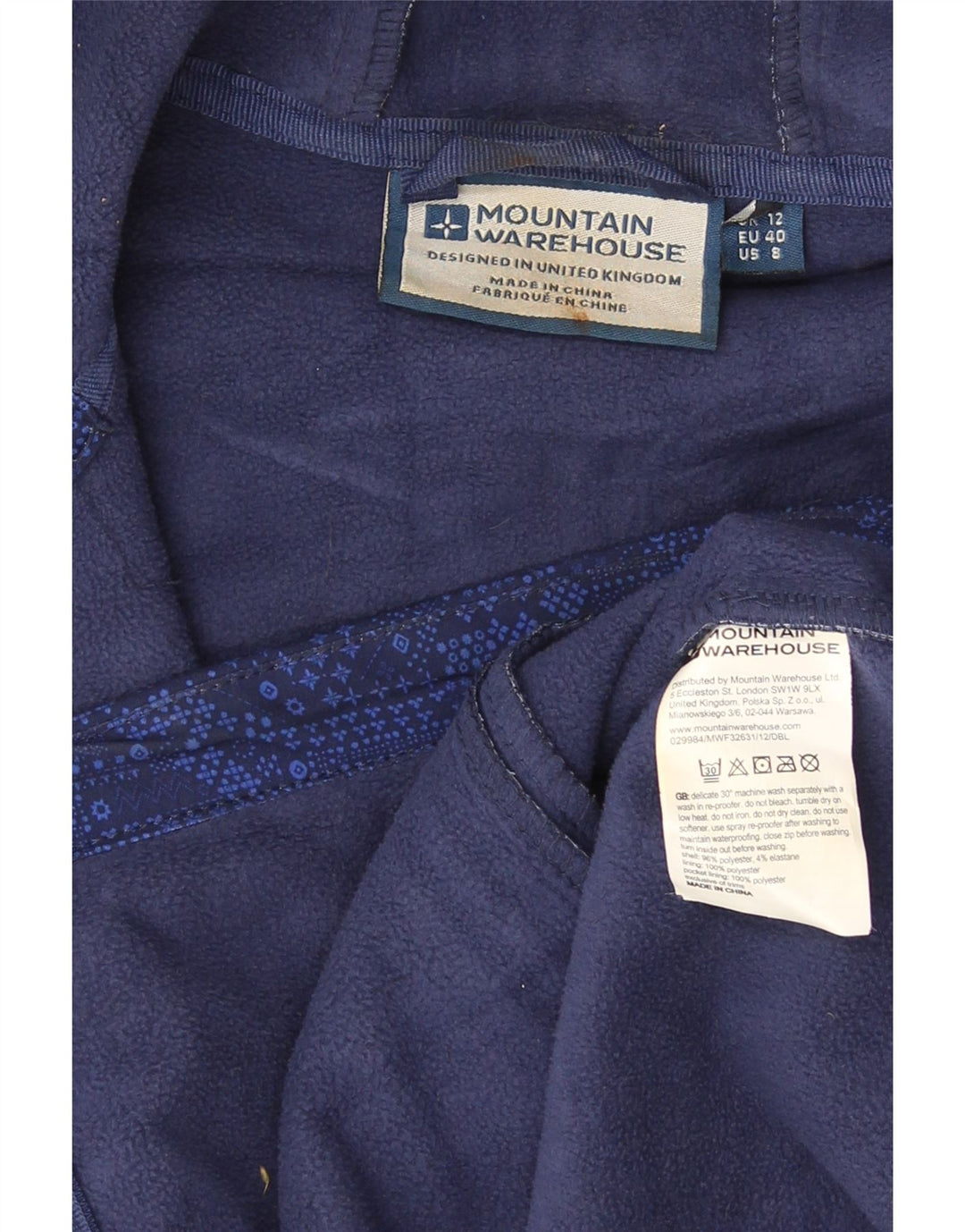 Mountain Warehouse Damen-Windbreaker-Jacke, UK 12, mittelblau, geometrisch