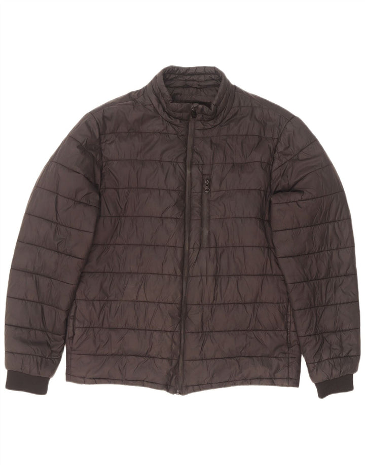 Zara Herren Wattierte Jacke UK 40 Large Schwarz Polyamid