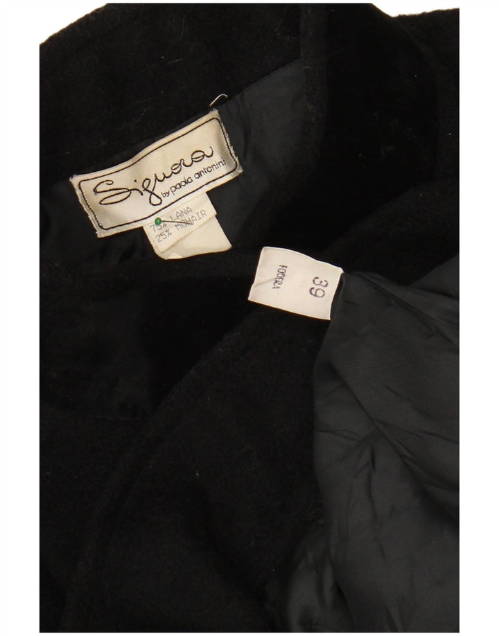 Paola Antonini Dame Oversized Overfrakke EU 39 Medium Sort Uld