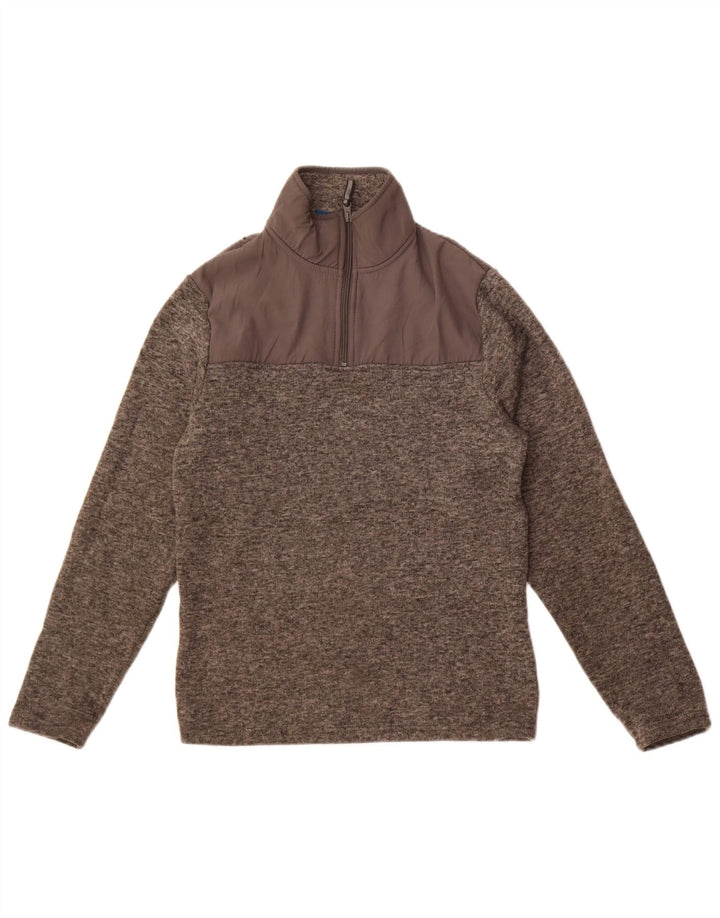 Mountain Warehouse Mens Zip Neck Sweatshirt Jumper Small Grey Flecked