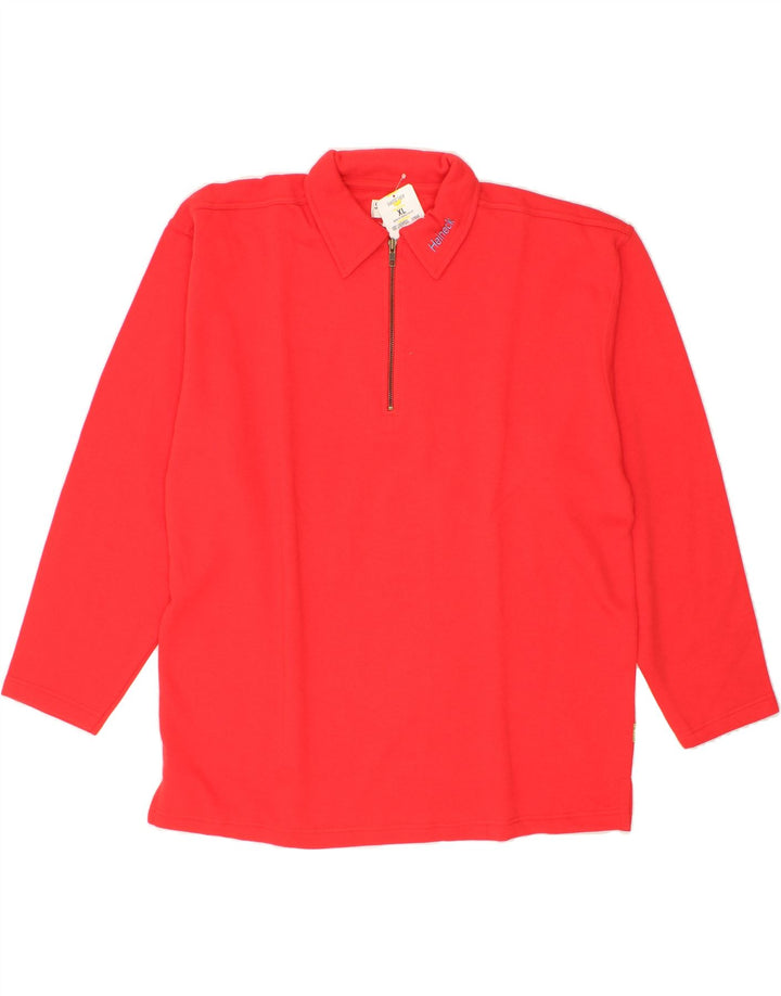 VINTAGE Mens Zip Neck Sweatshirt Jumper XL Pink Cotton Vintage Vintage and Second-Hand Vintage from Messina Hembry 