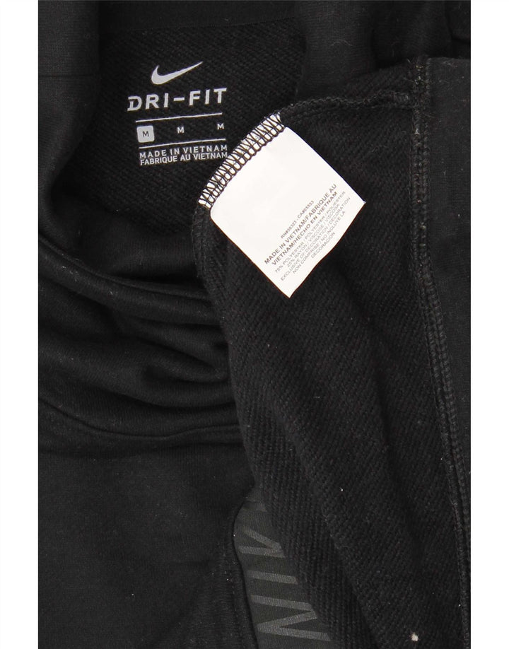 Nike Womens Dri Fit Graphic Sweatshirt Jumper UK 14 Medium Black Polyester
