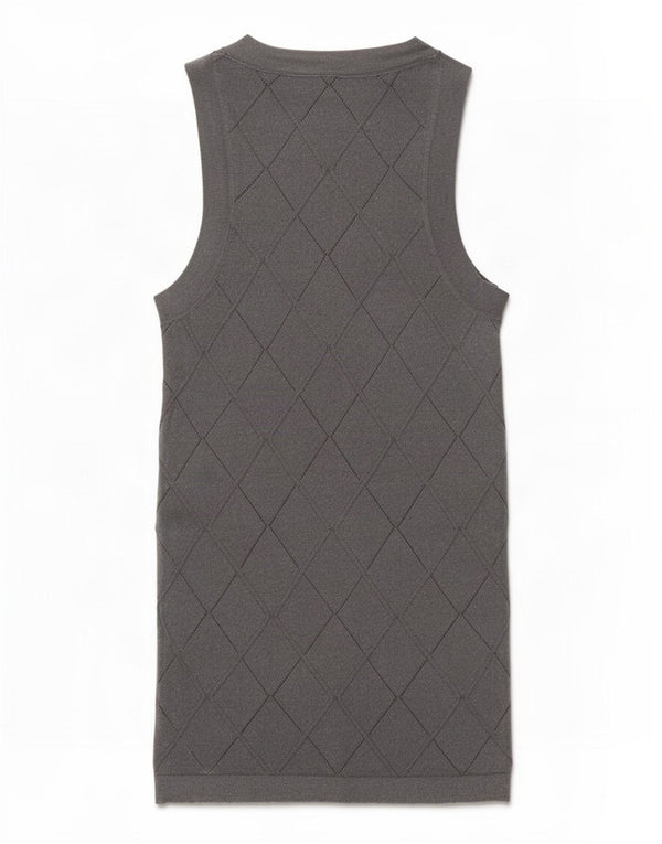 Colete feminino Zara UK 6 XS viscose geométrica cinza