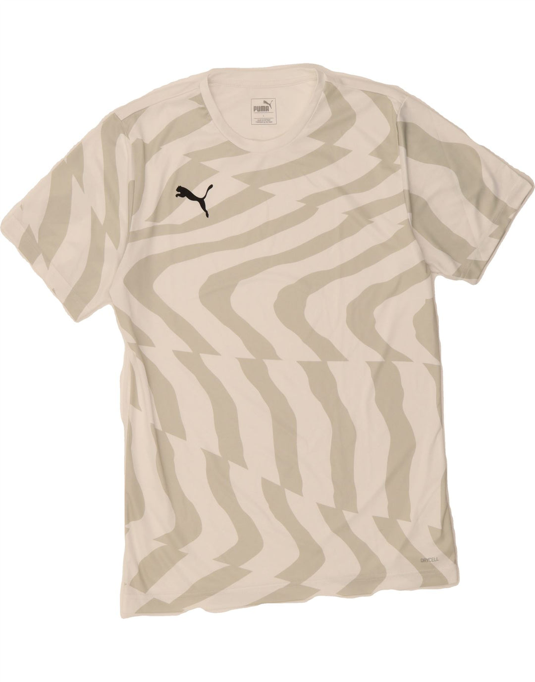 PUMA Mens T-Shirt Top Large White Striped Polyester Vintage Puma and Second-Hand Puma from Messina Hembry 