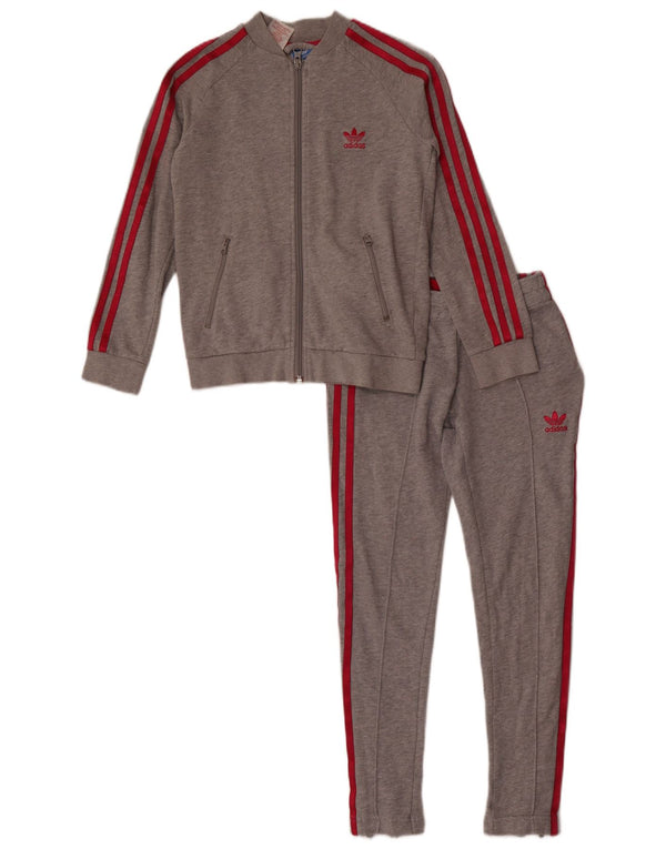 Adidas Mädchen Graphic Full Trainingsanzug 9–10 Jahre graue Baumwolle
