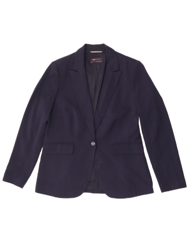 Marks & Spencer Veste blazer à 1 bouton pour femme UK 14 Large Bleu marine