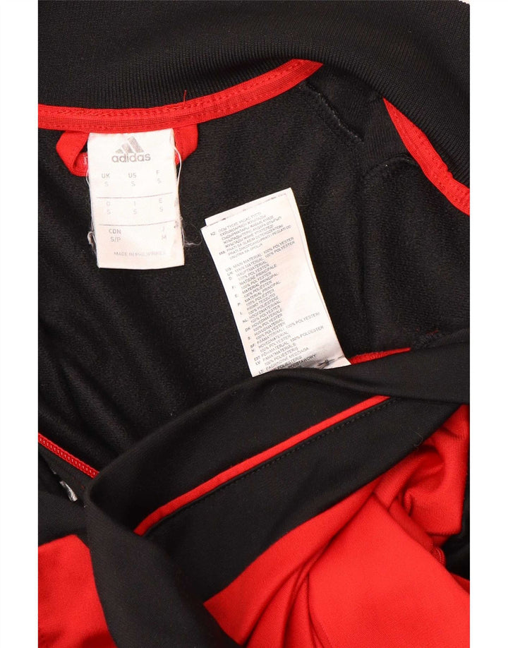 Adidas Mens Tracksuit Top Jacket Small Black Colourblock Polyester