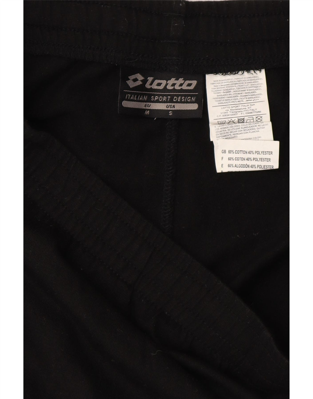 LOTTO Short de Sport Homme Coton Noir Moyen