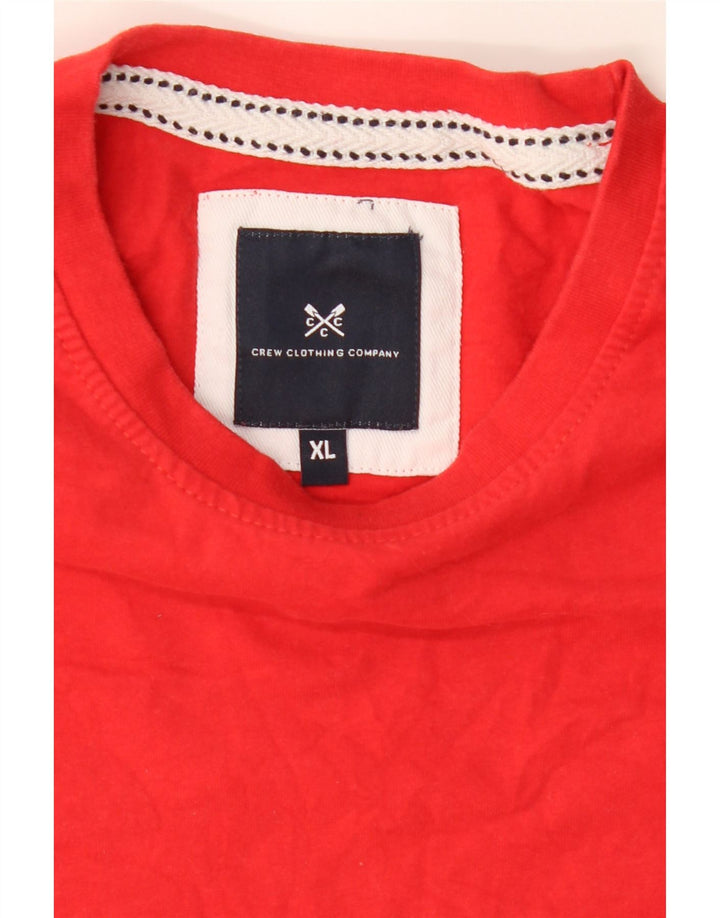 CREW CLOTHING Mens T-Shirt Top XL Red Vintage Crew Clothing and Second-Hand Crew Clothing from Messina Hembry 