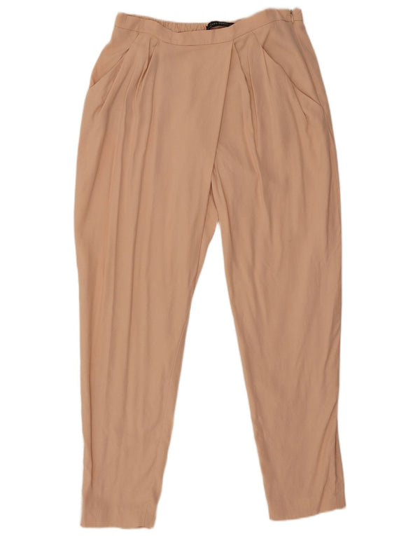 Zara Womens Tapered Casual Trousers Large W30 L27 Beige Lyocell