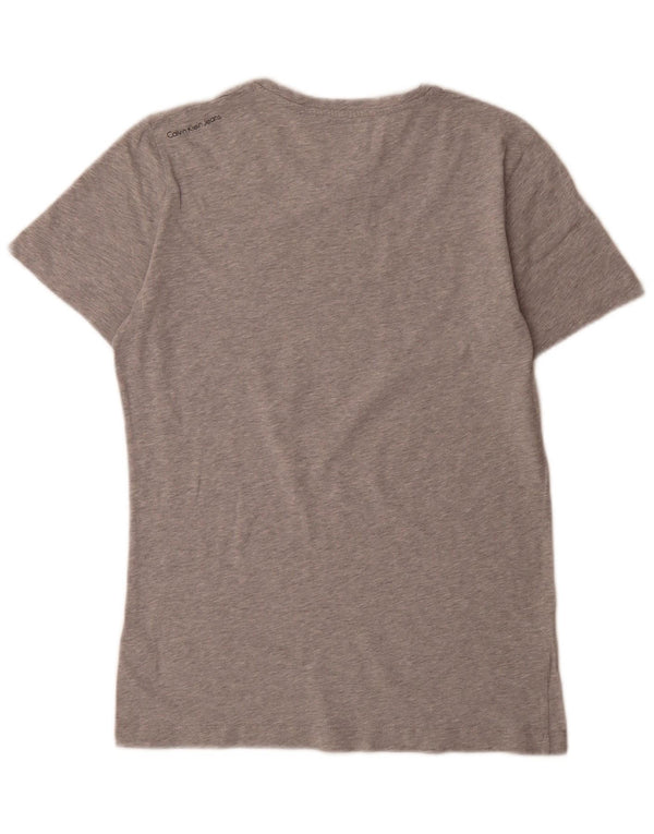 T-shirt grafica da uomo Calvin Klein Jeans Top in cotone chiazzato grigio piccolo