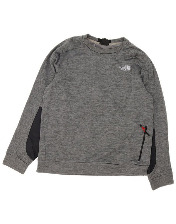 The North Face Mens Sweatshirt Jumper Large Grey Colourblock Polyester