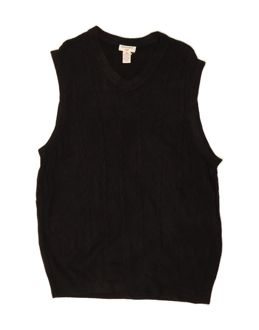 DOCKERS Mens Vest Tank Top 2XL Black Acrylic Vintage Dockers and Second-Hand Dockers from Messina Hembry 