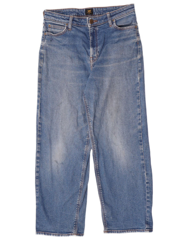 Женские укороченные широкие джинсы Lee W29 L26, синий хлопок