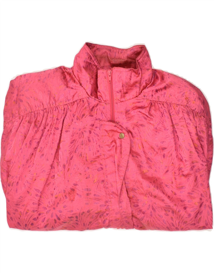 VINTAGE Womens Oversized Windbreaker Jacket UK 14 Medium Pink Paisley Vintage Vintage and Second-Hand Vintage from Messina Hembry 