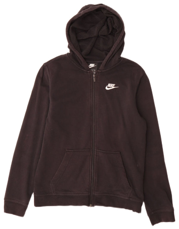 Nike Boys Zip Hoodie Sweater 13-14 Years XL Black