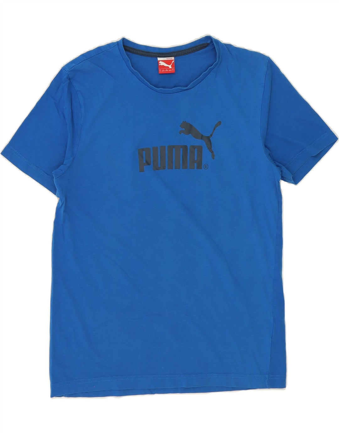PUMA Mens Graphic T-Shirt Top Medium Blue Cotton Vintage Puma and Second-Hand Puma from Messina Hembry 