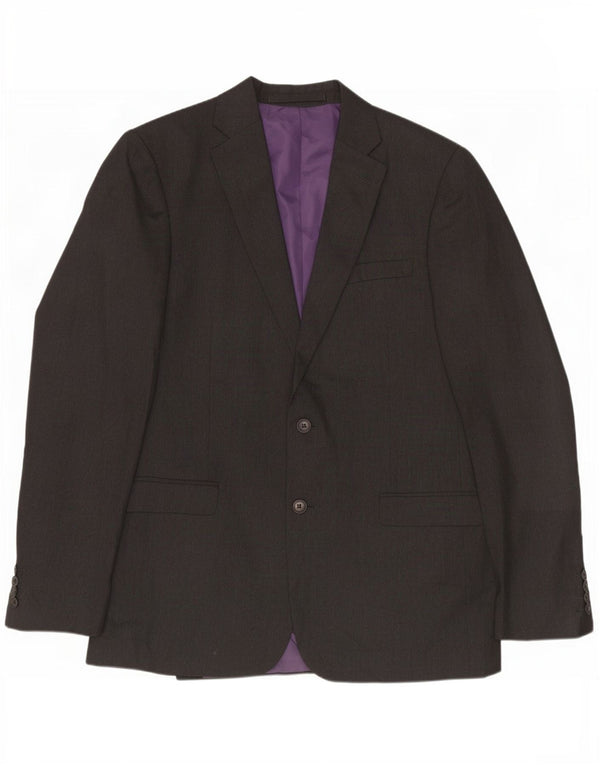 Marks & Spencer Veste blazer longue à 2 boutons pour homme UK 42 Large Gris Polyester