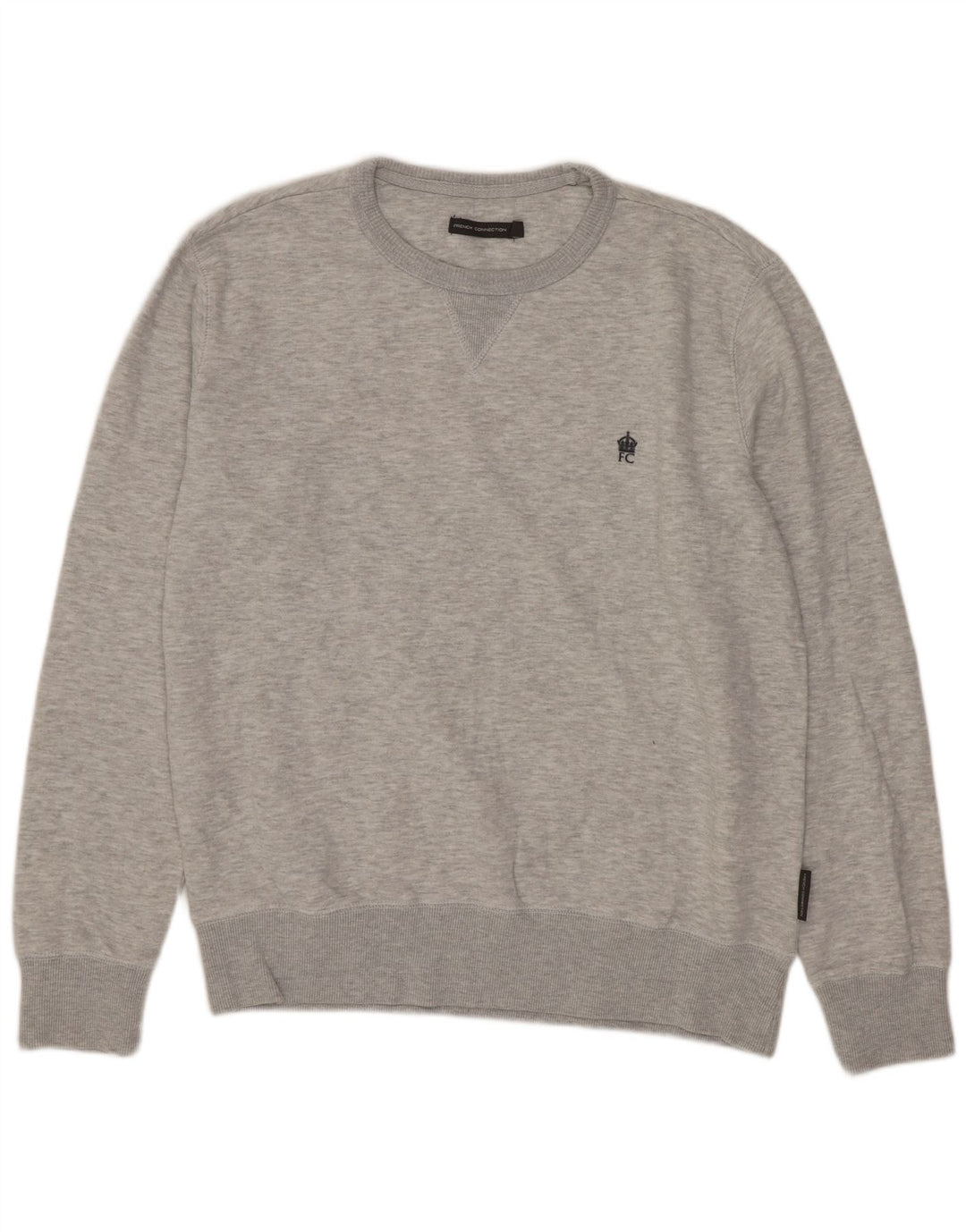 French Connection Mens Sweatshirt Jumper Large Grey Cotton