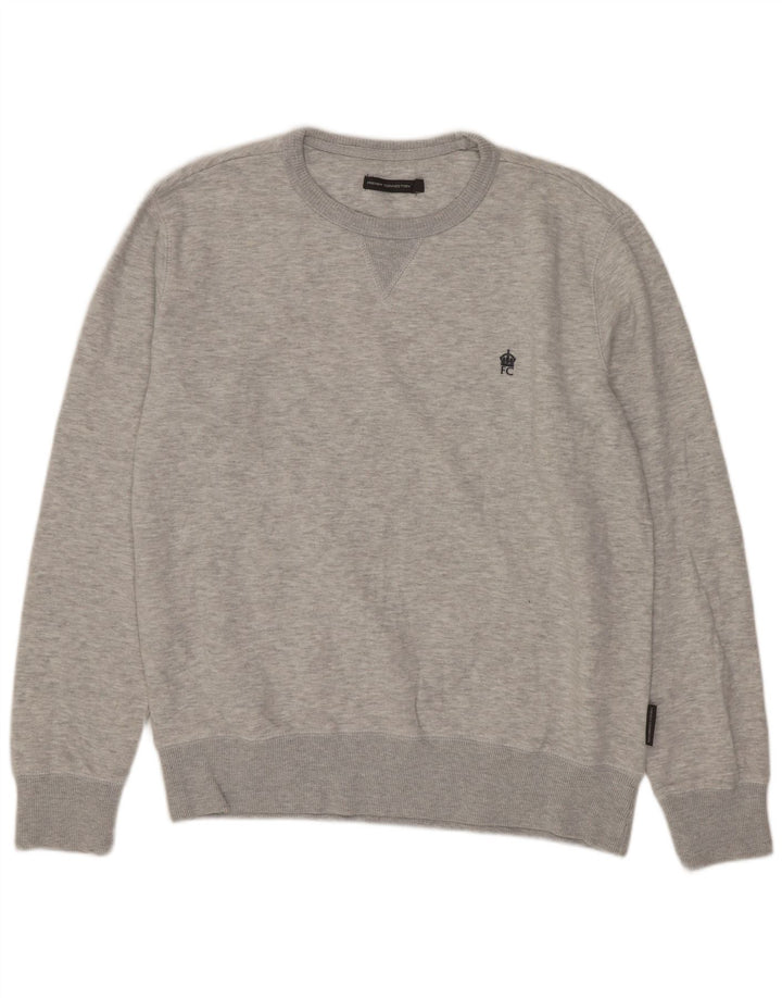 French Connection Mens Sweatshirt Jumper Large Grey Cotton