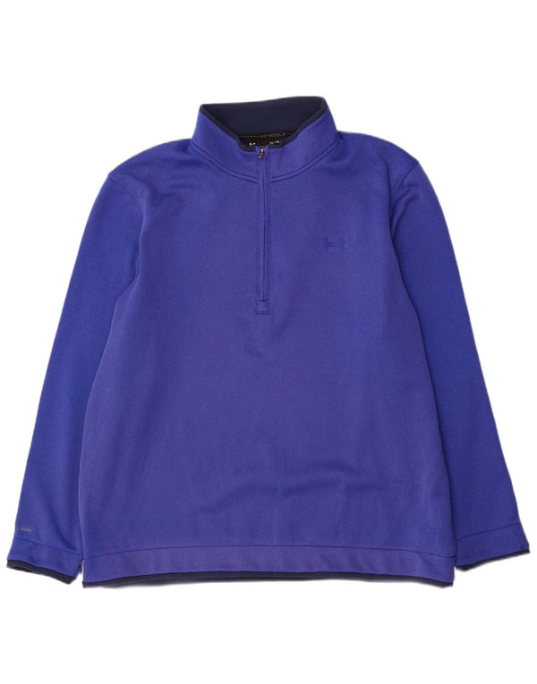 Under Armour Herre Zip Neck Sweatshirt Jumper XL Blå Polyester