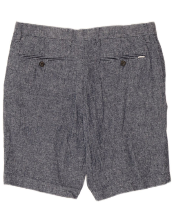 Marks & Spencer Herre Chino Shorts W32 Medium Blue Linen