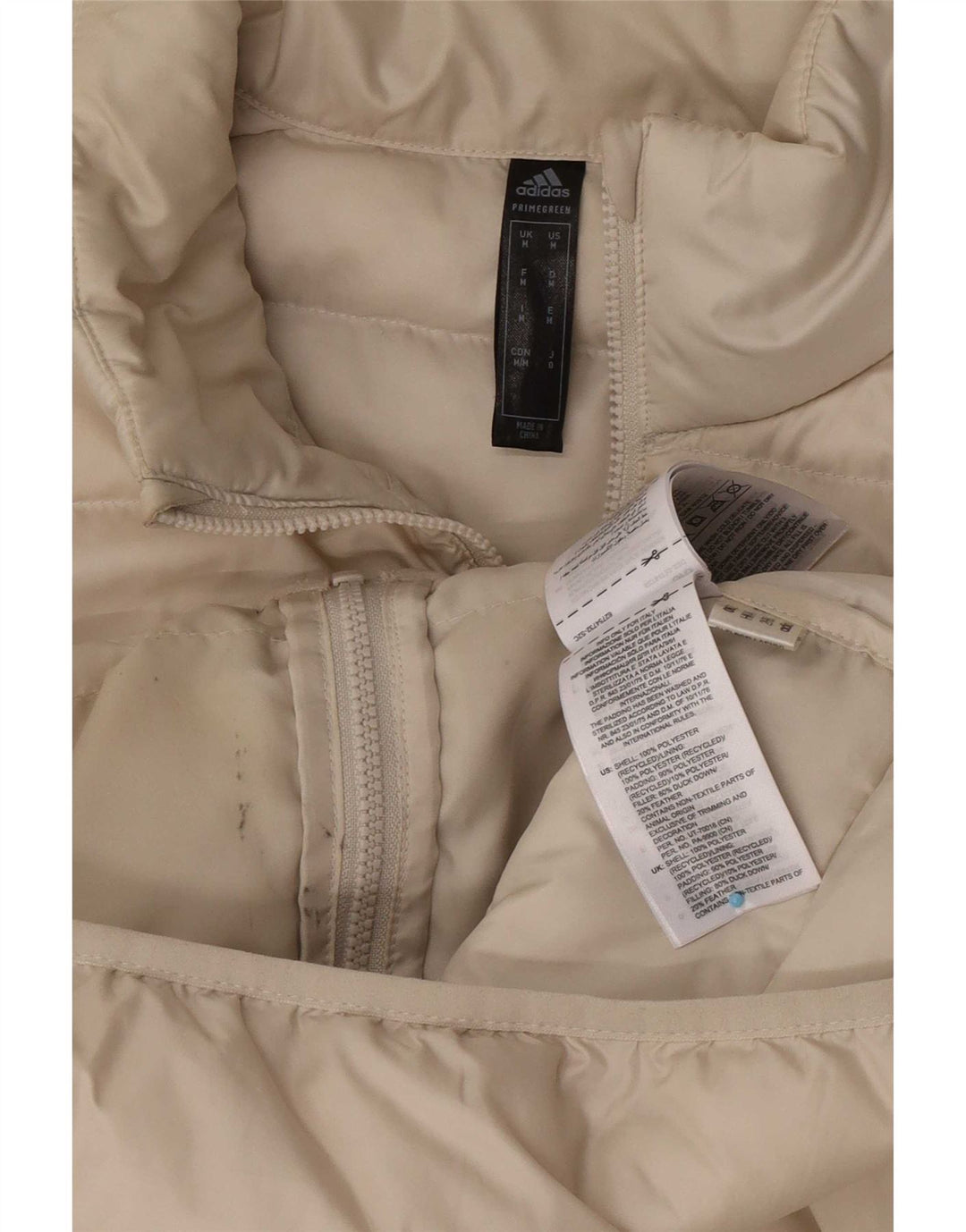Adidas Polstret Herrejakke UK 38 Medium Beige Polyester