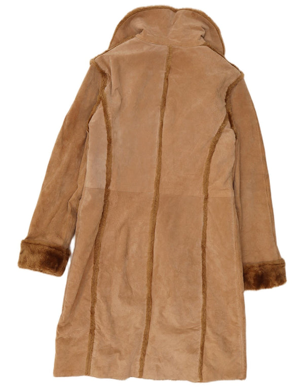 Montereggi Damen-Lammfellmantel IT 46 Large Beige Leder