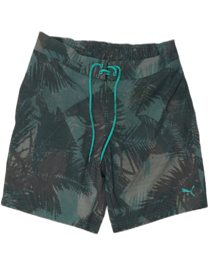 PUMA Mens Swimming Shorts Medium Green Striped Polyester Vintage Puma and Second-Hand Puma from Messina Hembry 